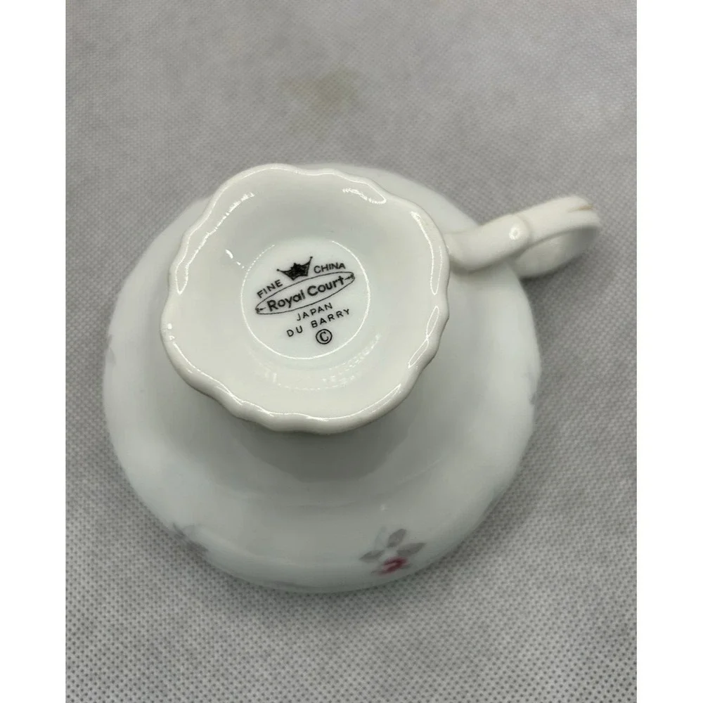 Royal court Japan Du Barry Cup Fine China Teacup Coffee Floral Gold Trim Set (2)